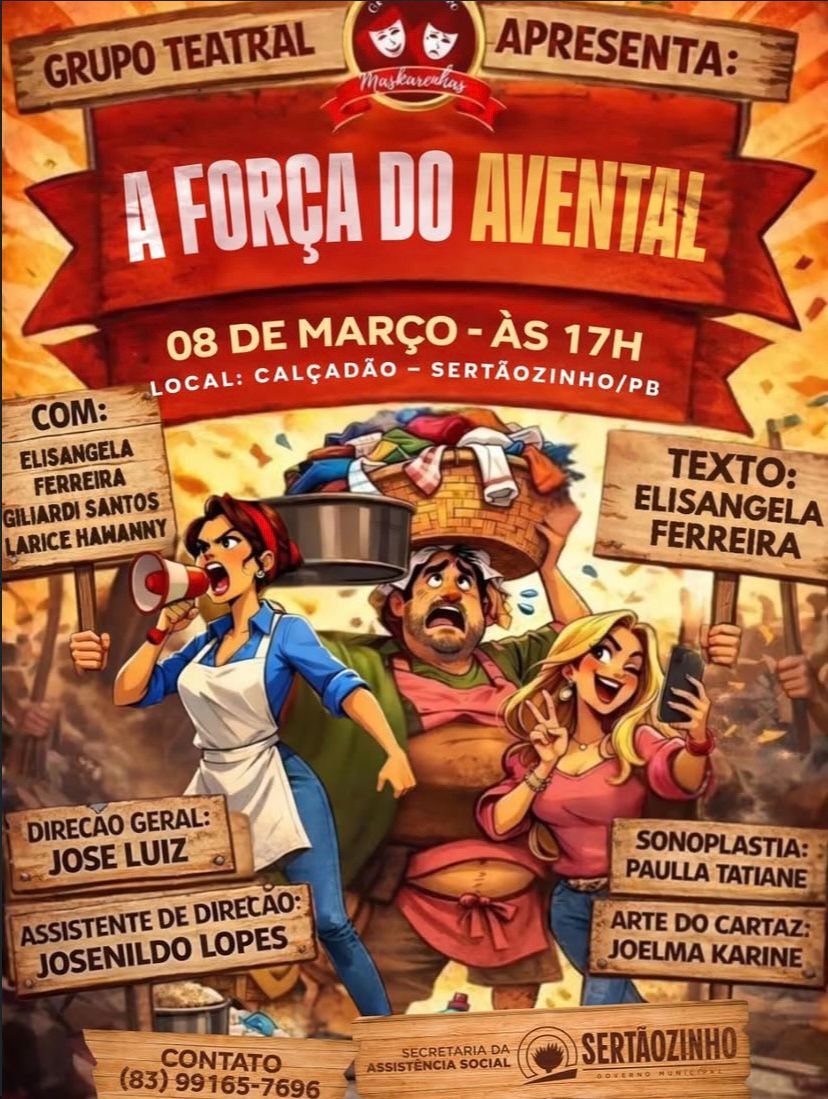 Comédia "A Força do Avental" celebra o Dia da Mulher em Sertãozinho