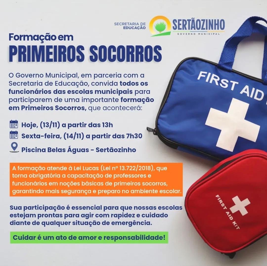 Formação em Primeiro Socorros - Lei Lucas nº 13.722/2018