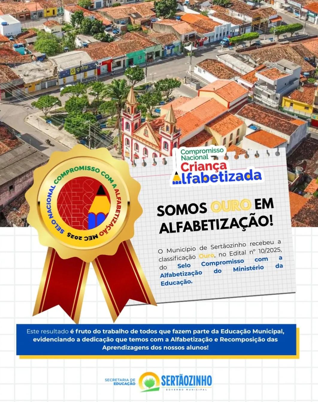 Sertãozinho avança: Somos OURO em alfabetização