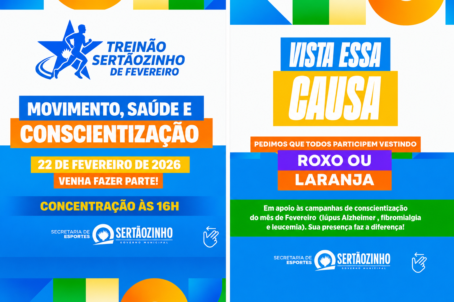 Sertãozinho realizará Treinão em apoio às Campanhas de Conscientização de Fevereiro