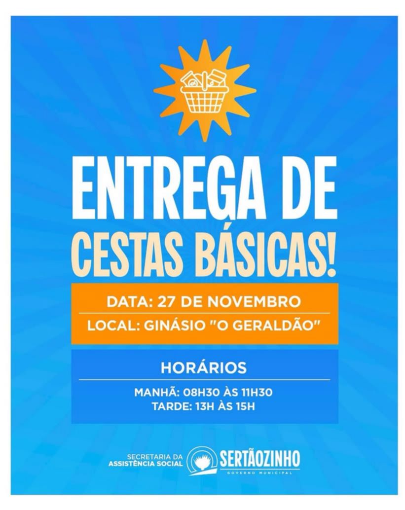 Prefeitura de Sertãozinho realiza entrega de cestas básicas