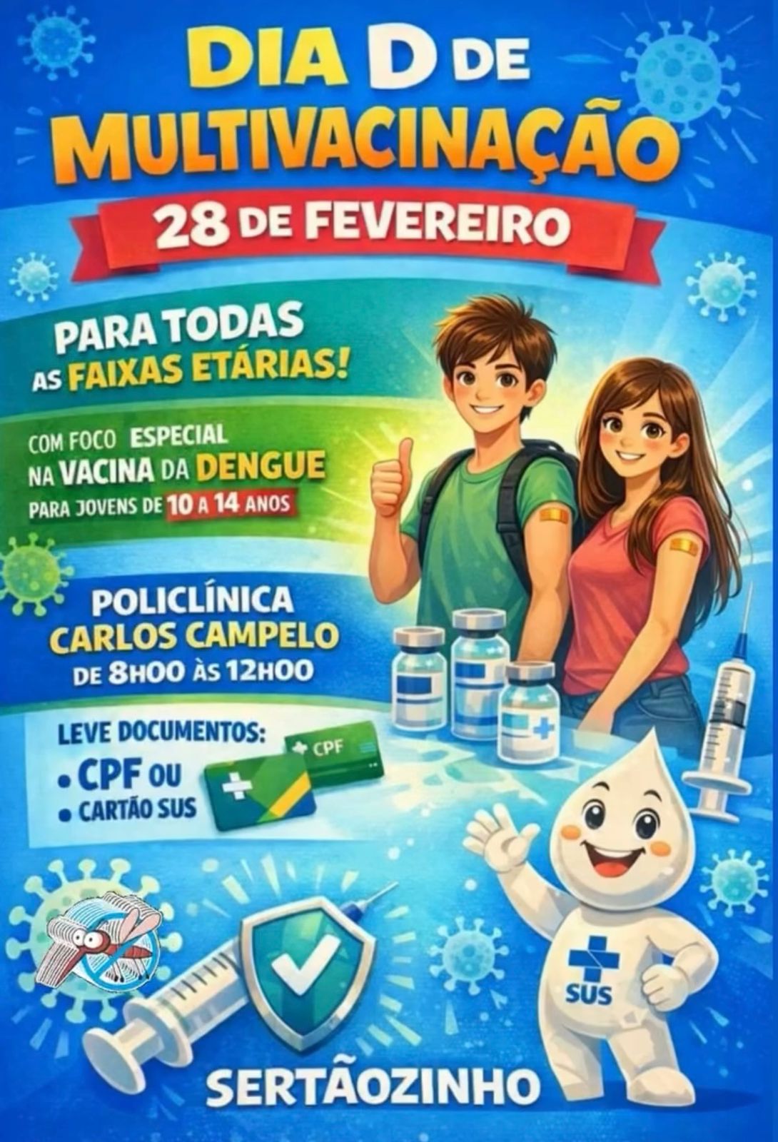 Dia D de Multivacinação em Sertãozinho: Proteção para toda a família!
