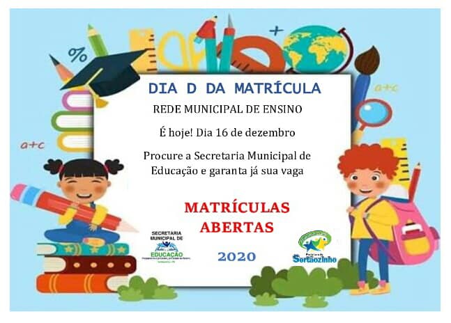 SECRETARIA DE EDUCAÇÃO E CULTURA REALIZA DIA D DA MATRÍCULA DA REDE MUNICIPAL DE SERTÃOZINHO/PB